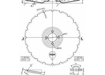 Talerz do agregatu talerzowego, zębaty 450x5 mm, 4 otworowy, grubość 5 mm…