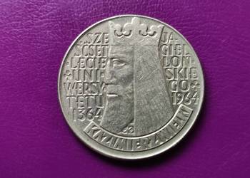Moneta PRL 10 ZŁOTYCH 1964 - KAZIMIERZ WIELKI - ''Wklęsły''
