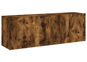 Ścienne szafki TV 2 szt. przydymiony dąb 60x30x41 cm WM-836947