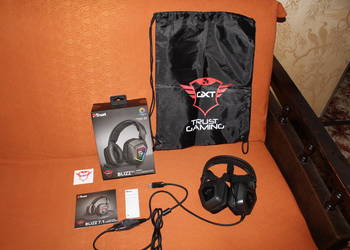 Słuchawki Trust GXT450 Blizz RGB + plecaczek Nowe