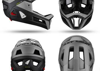 KASK ROWEROWY MTB  DEFCON Z WYPINANĄ SZCZĘKĄ  55-61CM SZARY