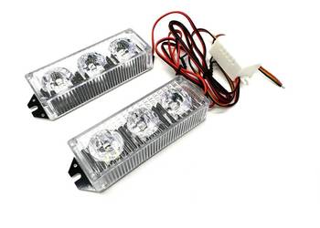Lampa ostrzegawcza LED stroboskop biały 12V 2 sztuki