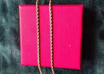 Efektowny złoty łańcuszek splot "Kordel"