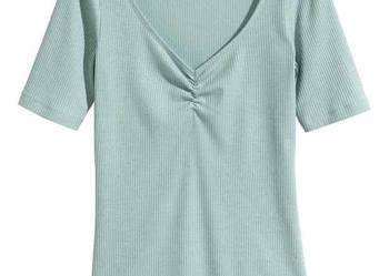 Miętowa koszulka t-shirt h&m xs 34