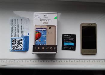 Smartfon MyPhone Pocket Gold w kartoniku, bardzo ładny stan, biały ekran LC