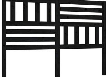 Wezgłowie łóżka czarne 126x4x100 cm lite drewno sosnowe WM-814138