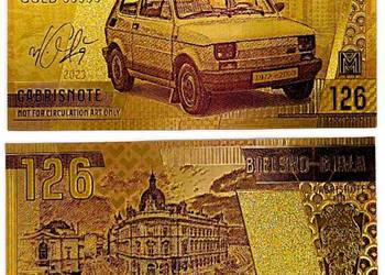 pozłacany banknot fantazyjny Fiat 126 P maluch