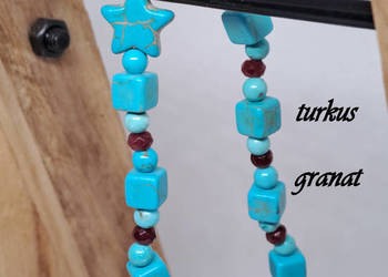 Bransoletka turkus granat #14