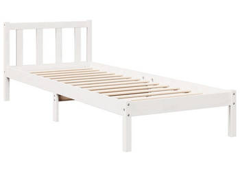 Dłuższe łóżko bez materaca białe drewno sosnowe 80x210 cm WM-852429