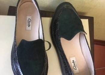 Mokasyny Clarks zielone skórzane 38
