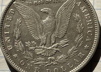 srebrna moneta Morgan Dollar z roku 1896.