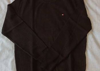Sweter bawełniany Tommy Hilfiger regular fit - czarny L promocja