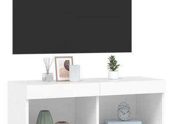 Szafka TV z oświetleniem LED biała 80x30x30 cm WM-837141