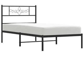 Łóżko Metalowe Czarne Rama Łóżka Ze Stelażem 75x190 cm WM-355752