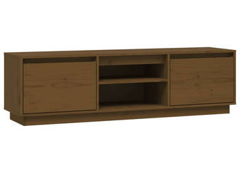 Szafka pod TV miodowy brąz 140x35x40 cm lite drewno sosnowe WM-814317