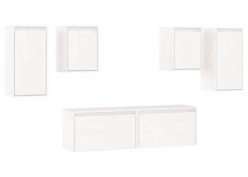 Szafki pod TV 6 szt. białe lite drewno sosnowe WM-3100240