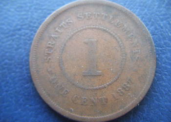 Stare monety 1 cent 1887 Straits Settlements