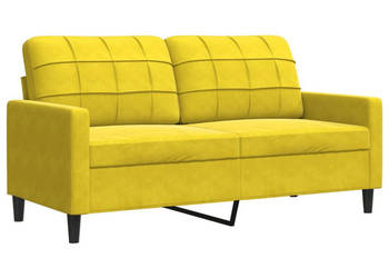 Sofa 2-osobowa żółta 140 cm tapicerowana aksamitem WM-4007630
