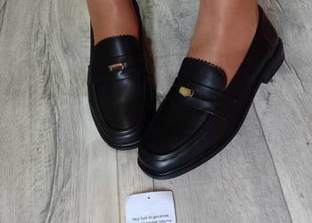 (40) ASOS Design/ CZARNE mokasyny jesienne z Londynu, NOWE