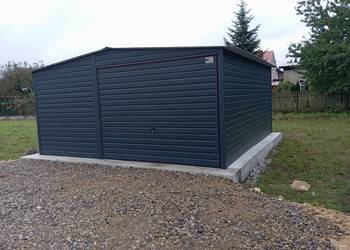 Garaż blaszany GRAFIT  - Magazyn Wiata - Hala Stalowa – GRZYWSTAL