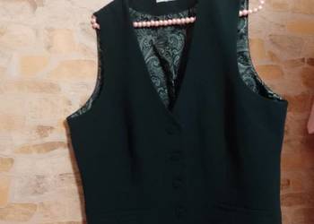 (46/3XL) WE/ Zielona, biznesowa kamizelka garniturowa z Londynu