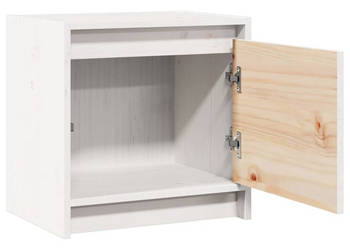 Szafka nocna biała 40x305x40 cm lite drewno sosnowe WM-808115