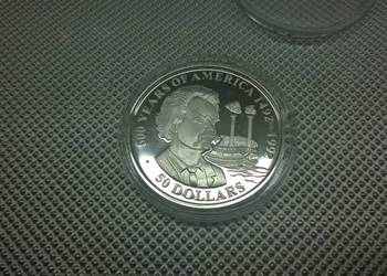 Moneta Wyspy Cooka 50 dolarów, 1990 Mark Twain