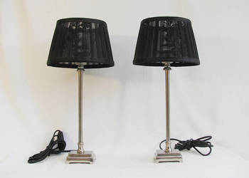 ~* 2 Lampki nocne * inox na cienkiej nóżce *~