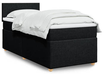 Łóżko kontynentalne z materacem czarne tkanina 90x200 cm WM-3286558