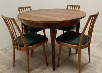 stół drewniany lata 60-te okrągły vintage do salonu design polski