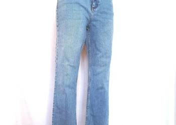 Spodnie jeans Frędzle niebieskie Pióra r. 38 Topshop Moto damskie NOWE