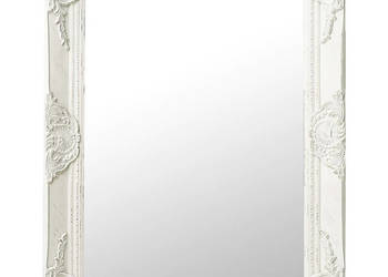 Lustro ścienne w stylu barokowym 50x60 cm białe WM-320316