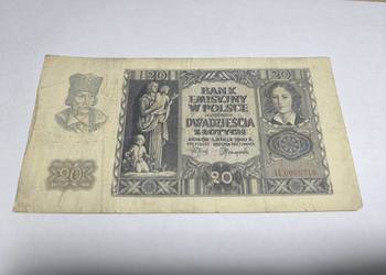Banknot 20 zł 1940 rok seria H