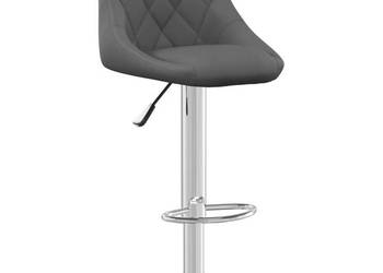 Stołek barowy ciemnoszary obity aksamitem WM-335295