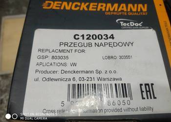 Przegub zewnętrzny AUDI,SEAT,SKODA,VW DENCKERMANN C120034