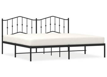 Łóżko Metalowe Czarne Rama Łóżka Ze Stelażem 193x203 cm WM-373795