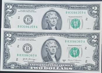 2 X 2 $ USA-T. Jefferson 2017 r.- men. "B"-New York-seria "A"