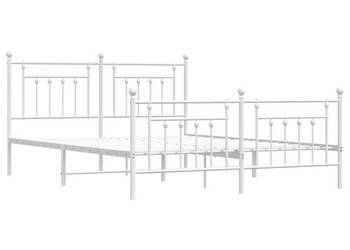 Łóżko Metalowe Białe Rama Łóżka Ze Stelażem Biała 180x200 cm WM-353608