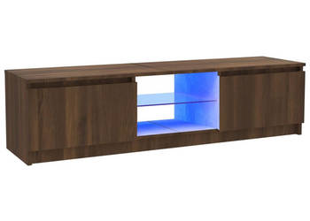 Szafka pod TV z LED brązowy dąb 120x30x355 cm WM-815710