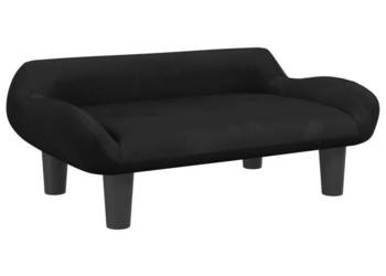 Sofa dla dzieci czarna 70x40x24 cm aksamit WM-3196353