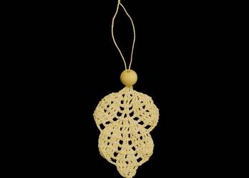 Zawieszka ozdoba szydełkowa na choinkę listek 5x7cm (Z234)