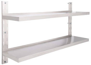 2-poziomowa półka wisząca stal nierdzewna 150 x 30 cm WM-51049