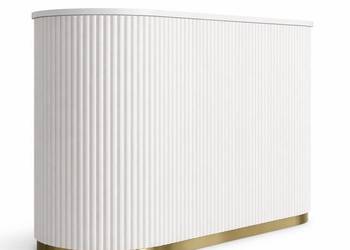 Biała złota recepcja glamour ryflowana z podświetleniem LED Premium 120x60…