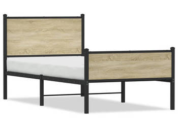 Łóżko Czarne Metalowe Rama Łóżka Metalowa Ze Stelażem 80x200 cm WM-4007895