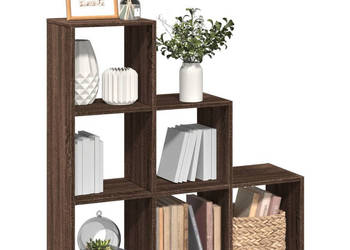 Regał przegroda 3 poziomy brązowy dąb 99x29x99 cm WM-857964