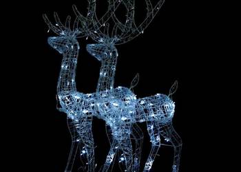 vidaXL Akrylowe renifery ozdobne, 2 szt., 120 cm, zimna biel（SKU:3154345）
