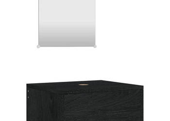 2-cz zestaw mebli łazienkowych czarny materiał drewnopochodny WM-242557