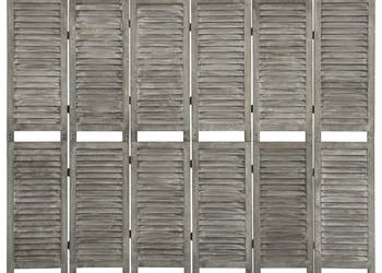 Parawan 6-panelowy szary 214x166 cm lite drewno WM-338577