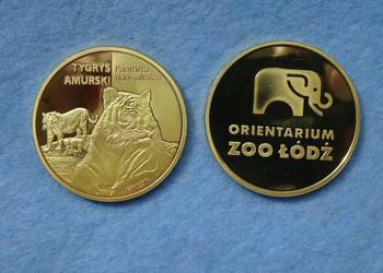 Złota Polska Zoo Orientarium Łódź Tygrys amurski medal monet Złota Polska Zoo Orientarium Łódź Tygrys amurski medal monet