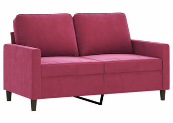 Sofa 2-osobowa winna czerwień 120 cm tapicerowana aksamitem WM-359193